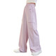 Balabala Summer Girls Piernas anchas Pantalones para niños Pantalones de trabajo de seda de hielo 2025 Nuevos pantalones repelentes de mosquito Pantalones de verano de niñas 9922 White + 15029 Rosa morado [set] 120 cm