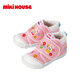 MIKIHOUSE Japanese-made children's toddler shoes, girls' toe-toe baby shoes, embroidered cartoon non-slip wear-resistant infant and toddler indoor shoes, pink 15 (suitable for inner length 14.5cm)
