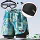 Big Tuan Xiaoyuan 16 Youth Swimming Shorts Men's Anti-Embarrassment 1215 Years Old Fat Boy 1314 Middle and High School Students Swimming Upgrade Light Blue + Swimming Cap + Swimming Goggles Earplugs Nose Clip L L70-95Jin Jin is equal to 0.5 kg