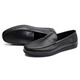 Sachi new soft cowhide business casual leather shoes men's fashion driving shoes soft sole soft surface genuine leather slip-on shoes black 44
