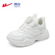 Warrior Girls White Sports Shoes Spring and Autumn Medium and Large Children Lightweight Children's Running Shoes WZ-1232 White 37