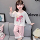 Little Pony (MY LITTLE PONY) pajamas for girls in spring and autumn children's internet celebrity long sleeve thin style 2025 new little girl fashionable suit FYM3527WB 170 8 sizes [high 90-100CM weight 30Jin [Jin equals 0.5 kg]]