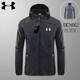Under Armor sun protection jacket, lightweight summer men's quick-drying hooded outdoor breathable windproof fishing jacket upf50 men's dark gray hooded XL 125-145Jin Jin equals 0.5 kg