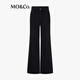MO&Co. Jeans 2025 Autumn New Product Cotton Stretch Lycra Washed Straight Black Mid-Waist MBE3JENT12 Denim Black L /L
