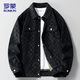 ROMON coat men's autumn and winter work jacket men's lapel plaid men's warm tops black XL