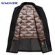 
Romon [with cashmere] wool woolen coat for men's mid-length slim fit autumn and winter removable gooseberry jacket