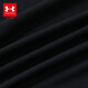 Under Armor children's clothing, boys' long-sleeved T-shirt, comprehensive training pullover, stand-up collar, semi-open chest, casual children's sportswear, black 130, the size is small, please take one size larger as normal
