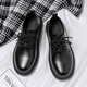 Woodpecker Leather Shoes Men's New Men's Shoes Business Casual Leather Shoes Men's Work Commuting Formal Shoes Work Black Shoes Men Black 42