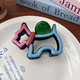 Liu Yifei's same dopamine cartoon puppy clip for women's back hair hair clip cute color matching shark clip 1532B milk coffee puppy-large size