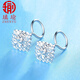 Aiyu platinum earrings PT950 women's platinum earrings rhombus earrings platinum ear wire gold earrings ear buckle ear stick Pt950 platinum earrings pair