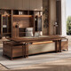 New Chinese style desk boss desk solid wood executive desk general manager office chairman computer desk office new style 2.0m boss desk (ash wood)