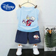Disney pure cotton boy sleeveless vest set summer new Ultraman children's top baby summer suit handsome two-piece set fruit green T983 + black T273 small 110 cm recommended height 100-110CM