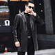 Playboy (PLAYBOY) 2025 new style genuine leather jacket men's leather jacket suit mid-length suit handsome youth windbreaker jacket black M / 100 115Jin Jin equals 0.5 kg