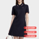 FILA classic business French knitted casual Polo neck short-sleeved dress for women, legendary blue fashion and light luxury, legendary blue XS