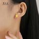 Chow Tai Sang pure gold small daisy gold earrings earrings women's earrings Chinese Valentine's Day gift for girlfriend and wife birthday gift small daisy earrings about 0.6-0.65g + classic gift box