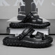 
Sandals men's summer outdoor anti-slip anti-odor beach shoes driving dual-purpose shit feel sports slippers men 8306 black 40-41