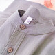 Japanese linen apricot stand collar short-sleeved shirt men's Henry collar cotton and linen short-sleeved shirt men's textured top dark blue textured skin-proof XL 120-135Jin Jin equals 0.5 kg