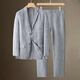 DK high-end men's 100% linen suit suit men's spring and summer thin breathable jacket loose casual suit two-piece set linen color S recommended 110-130Jin Jin equals 0.5 kg