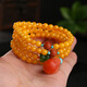 ADRIUS luxury high-end beeswax bracelet for women multi-ring yellow honey amber bracelet DIY Pixiu chicken oil yellow 108 bracelets beeswax beads about 6mm