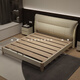 Hongteng 24-hour delivery Foshan Italian light luxury style leather bed mortise and tenon solid wood bed 1.8m