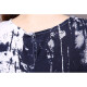 TJQ ​​Vestido de marca de alta gama TJQ para mujeres 2025 Spring y verano Nueva pintura retro de tinta suelta Slim Faltable Faltable Blue Ink M [Recomendado 90-100Jin [Jin iguala 0.5 kg]]]
