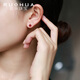 Ruohua (RUOHUA) feather foam 5-6mm faceted pigeon blood ruby earrings women's colorful earrings birthday gift