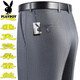 Playboy High-End Mulberry Seide Herkunfts gegen die Hose von Männer im Sommer dünne hohe Taisten mit hoher Tiefe mit hoher Bein-Profihose T9906 Blau-Grau fein dünn 32 Taillenumfang 2 Fuß 5