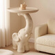 Ole's elephant floor-standing ornaments modern cream style living room TV cabinet sofa side table bedroom bedside table tray storage elephant side table ornaments - beige leather texture