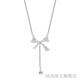ABJB Old Phoenix 999 Pure Silver Bow Necklace Women's Light Luxury Niche Chinese Valentine's Day Gift for Girlfriend