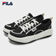 FILA official men's shoes COOKIES retro canvas shoes 2025 summer new cookie shoes fashion casual shoes black/milk white-BG 43