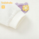 Balabala children's clothing children's T-shirt baby girl long-sleeved top bottoming shirt autumn clothing simple fresh cute sweet off-white 10302 73