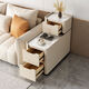 Xue Shu 2025 new floor-standing sofa side cabinet light luxury high-end solid wood small sandwich simple modern side table side cabinet cream color + bull socket 35cm wide 100cm deep