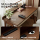 Quanyou Home New Chinese Style Small Apartment Living Room Modern Simple Solid Wood Legs Desk Bedroom Office Desk Computer Table with Storage Manufacturer Straight Hair Walnut Color 1.4m Desk with Plug Inlet + Solid Wood Table Legs + Large Double Drawers on the Upper Floor