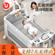 ULOP folding crib splicing bed multi-functional baby bed removable newborn gift rocker 1 cradle crib with mosquito net-luxury model
