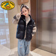 G.DUCKKIDS parent-child Korean style down vest for boys and girls in autumn and winter outer wear waistcoat white duck down jacket children's vest black upgraded thickened 400 three-proof fabric 170cm