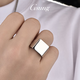 GsunG platinum PT950 men's square ring, simple and versatile wide ring, pure platinum smooth thick ring, priced by gram, contact before bidding