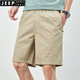 
JEEP SPIRIT summer shorts men's pure cotton solid color casual pants outside wearing men's loose simple five-point pants men's pants 9215 light green L