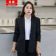 Haoyao professional suit suit jacket formal wear for women autumn and winter large size fat mm college student interview business commuting small suit black suit + pants + shirt 3XL size (weight 130-140)