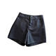 New style small leather shorts for women in autumn and winter, new black American shorts, versatile high-waisted, A-line European goods, black L (recommended 105-110 Jin Jin equals 0.5 kg)