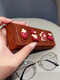 Portable anti-pressure cute glasses box, high-sensory bear storage box, student new frame glasses box, letter rabbit head style