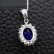 Sapphire pendant 925 silver plated 18K gold inlaid with blue tanzanite color gem clavicle necklace Princess Diana blue pendant (without chain)