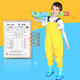 Jialu Ni children's waders, sea suit, outdoor play water suit, catching fish, half-length waders, suspenders, one-piece shoes, waterproof beach, children's waders, size 28, shoe inner length 18CM
