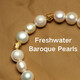 Baroque freshwater pearl bracelet, simple and high-end plated 18K separated beads birthday gift jewelry bracelet for women, white