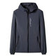 Ice silk quick-drying sun protection clothing men's skin clothing men's summer loose thin hooded fishing outdoor jacket navy blue L