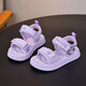 Children's Sandals Girls Princess Shoes 2025 New Summer Girls Fashion Soft Bottom Beach Shoes Baby Sandals Anti-Slip Purple Size 31 Inner Length 19.5cm