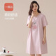 Hengyuanxiang nightgown for women 100% pure cotton short-sleeved summer pajamas for women in summer loose breathable thin home clothing set 15620 M 160/90-110Jin [Jin equals 0.5 kg]