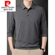 Pierre Cardin spring and autumn middle-aged men's t-shirt long-sleeved cotton 2025 new casual men's thin polo shirt dad knitted 829 black M 48/165