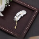 DL 1998 Fat Donglai same style men's brooch luxury NOTKNOT original feather brooch men's suit business accessories feather