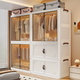 Simple wardrobe for bedroom home 2025 new popular style strong and durable children's baby adult wardrobe for rental house 85 sides wide 2 wardrobes + 1 storage cabinet