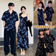 Resort style parent-child outfits for a family of three mother and daughter suspender long dress butterfly floral mother and child beach shirt suit Fushengdiemeng 175 mom skirt L (120-135Jin Jin equals 0.5kg)